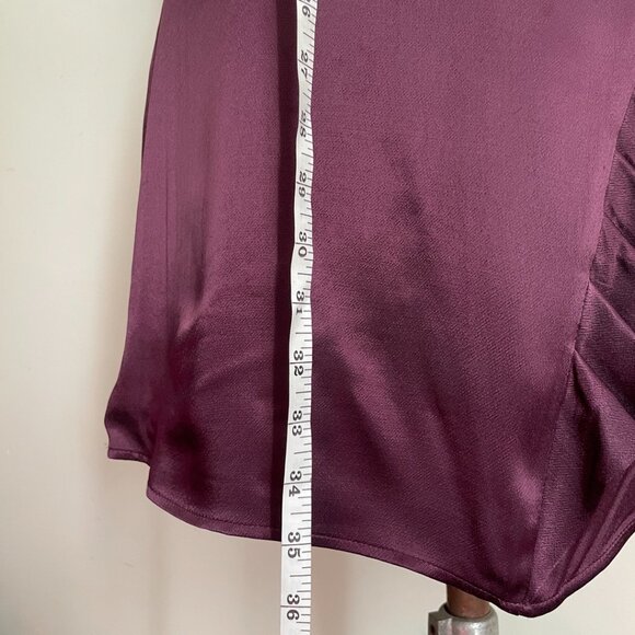 Burgundy Sleeveless Satin Dress - Picture 6 of 11